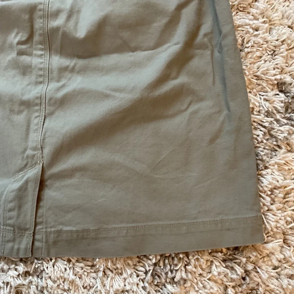 Duluth Trading Co Womens Green Button Front‎ A-Line Skirt Size 6 Cotton Blend